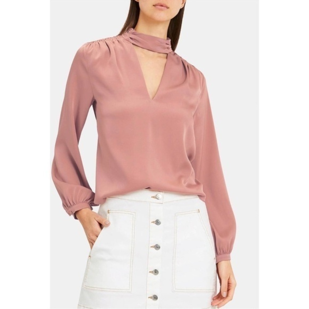 NWT Intermix Elaine Silk Blouse in Blush Size 2